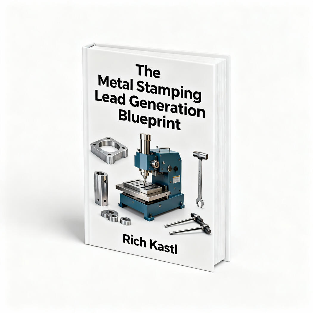 The Metal Stamping Lead Generation Blueprint by Rich Kastl Image of a book entitled "The Metal Stamping Lead Generation Blueprint" by Rich Kastl